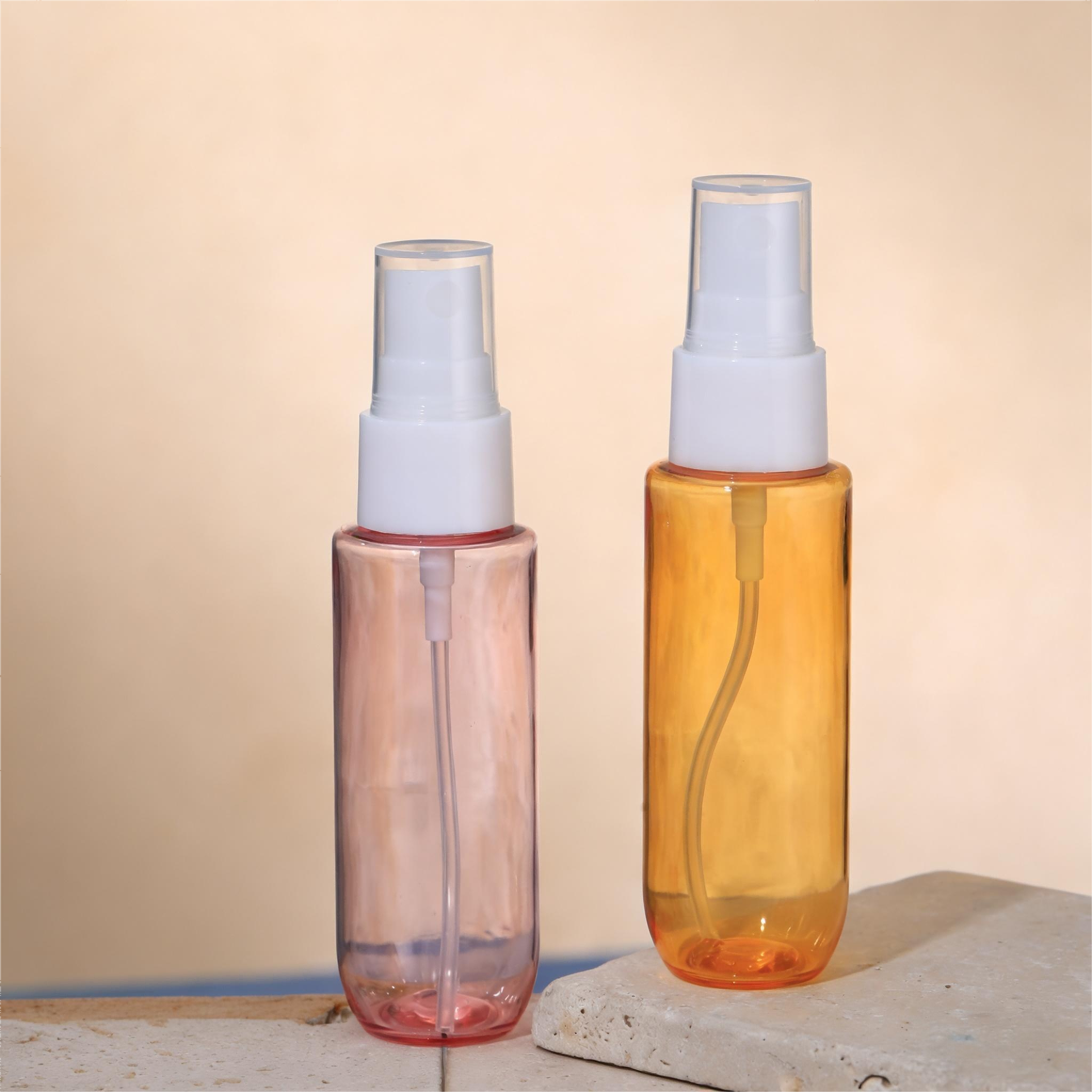 Transparent PET fine mist spray bottles cosmetic travel spray containers